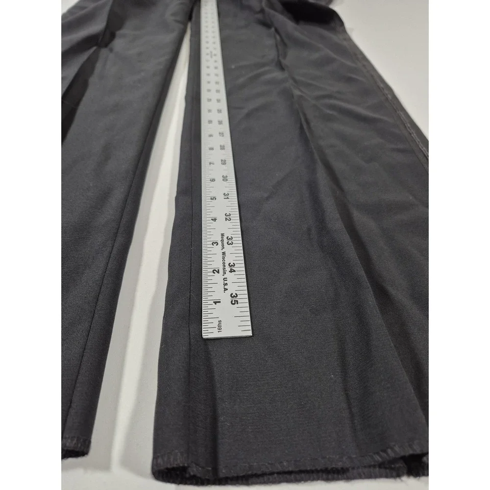 Zanieri Dress Pants Mens 40x37 Black Wool Pleated Tuxedo Stripe Unhemmed Italy